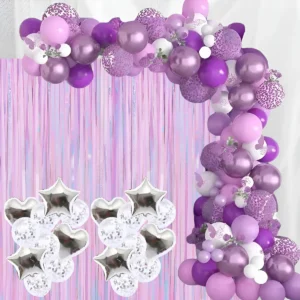 Kit Arco De Globos Mariposas Violeta Lila