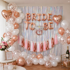 Kit Globos Bride To Be Rosa Plateado