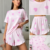 Pijama Conjunto Mujer Suave Diseño Corazones