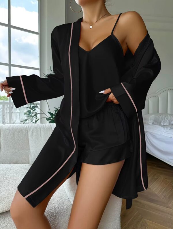 Pijama Satén Conjunto 3 Piezas Sexy