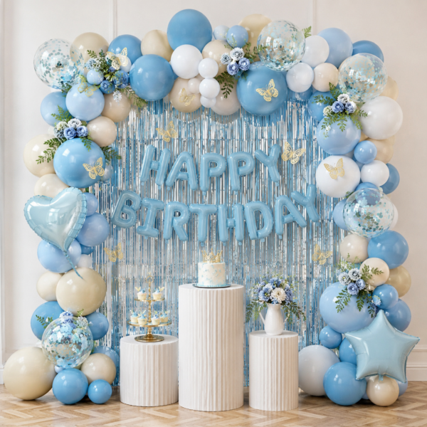 Kit Globos Happy Birthday Celeste Mariposas