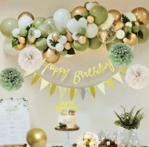Kit Globos Happy Birthday Verde