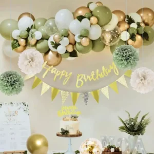 Kit Globos Happy Birthday Verde
