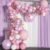 Arco Orgánico De Globos Rosa Lila Mariposas