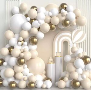 Arco Orgánico De Globos Blanco Marfil