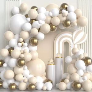 Arco Orgánico De Globos Blanco Marfil