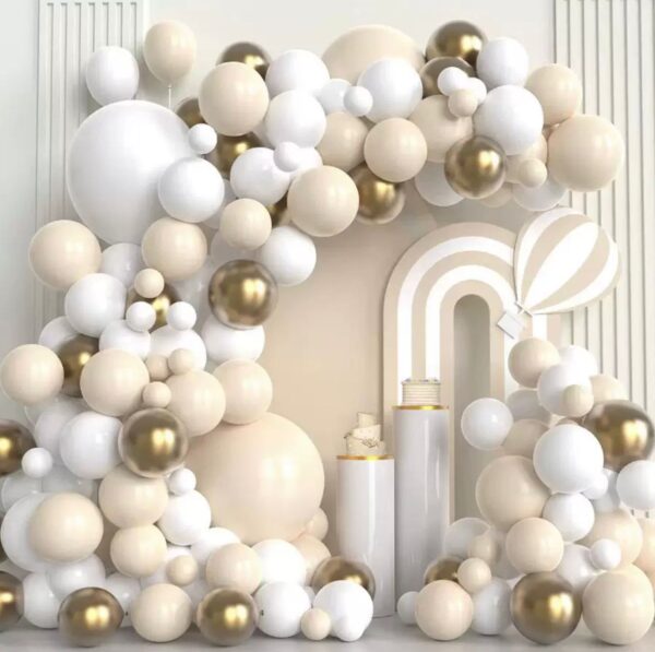 Arco Orgánico De Globos Blanco Marfil