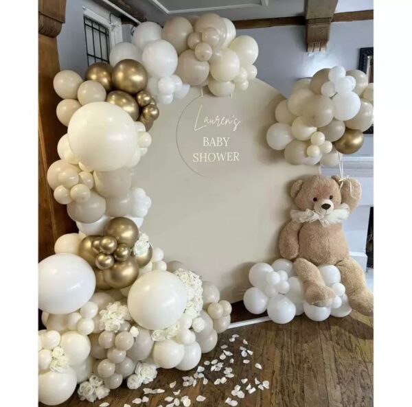 Arco Orgánico De Globos Blanco Marfil