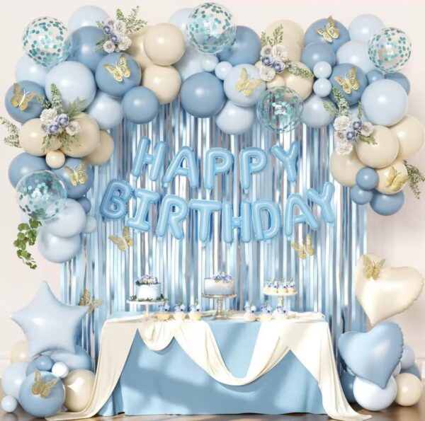 Kit Globos Happy Birthday Celeste Mariposas
