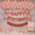 Kit Globos Happy Birthday Rosa Gold Plateado