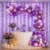 Kit Arco De Globos Violeta Lila + Cortinas + Alambre Led