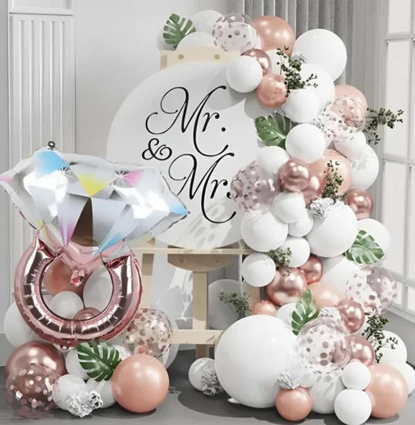 Kit Globos Bride To Be Rosa + Banda + Vincha + Accesorios